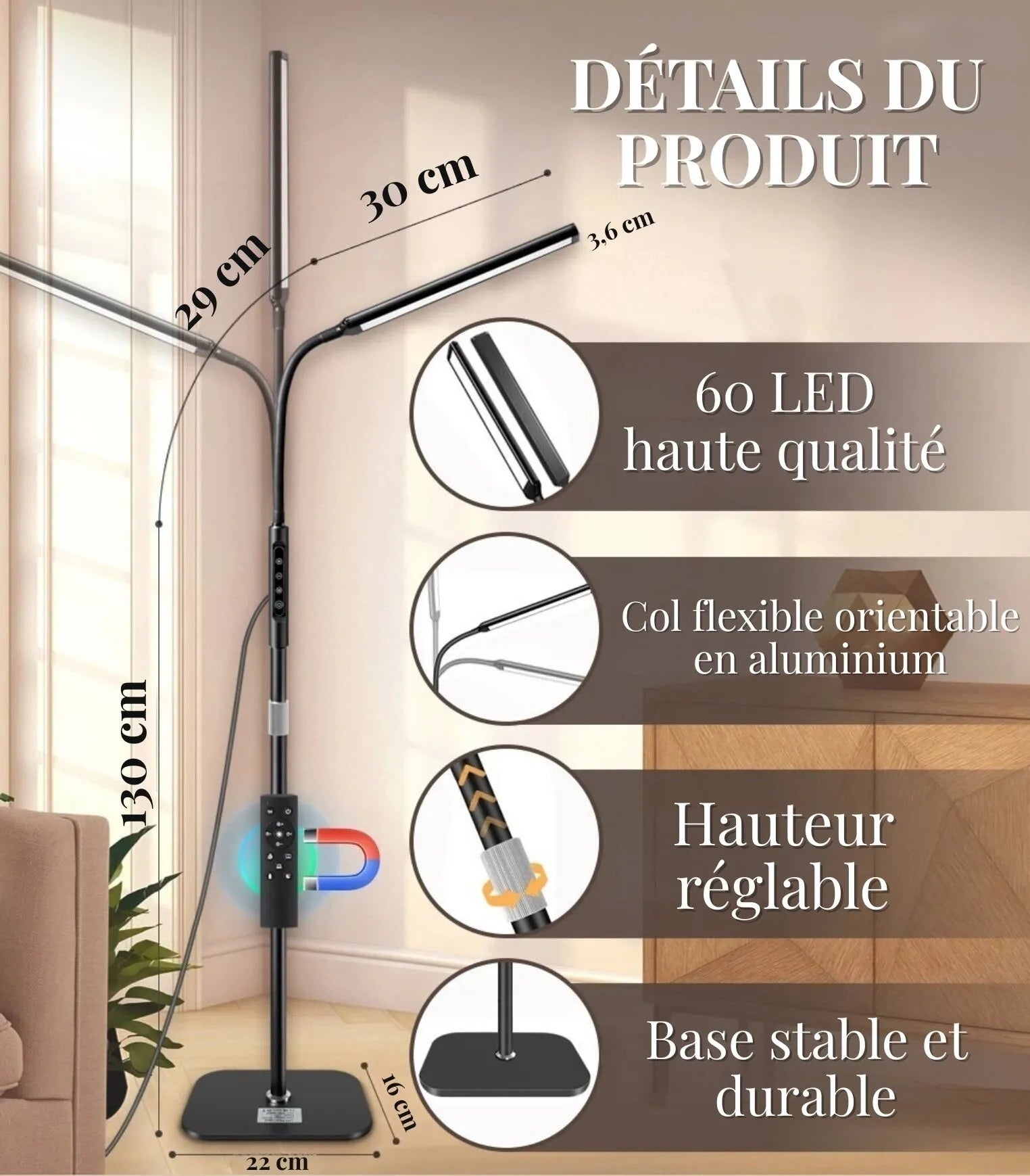 Lampe Liseuse avec Télécommande – Image 6